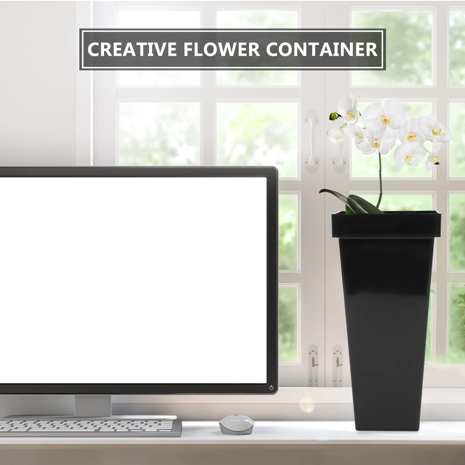 1 قطعة تصميم دلو الزهور البلاستيكية للمنزل مكتب شرفة ديكور الأزهار ترتيب الحاويات حديقة أدوات النبات #3