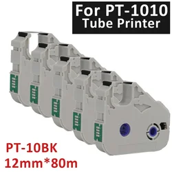 5pk Black Ribbon Cassette PT-10BK used for PUTY tube printer maker PT1010