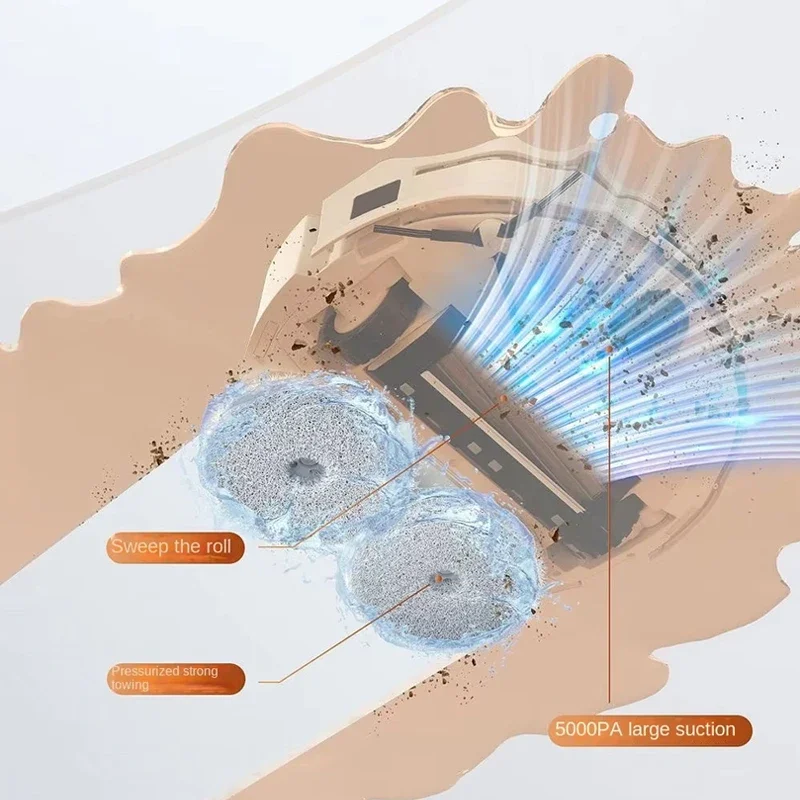 5000Pa robot vacuum cleaner with mop function Smart vacuum cleaner