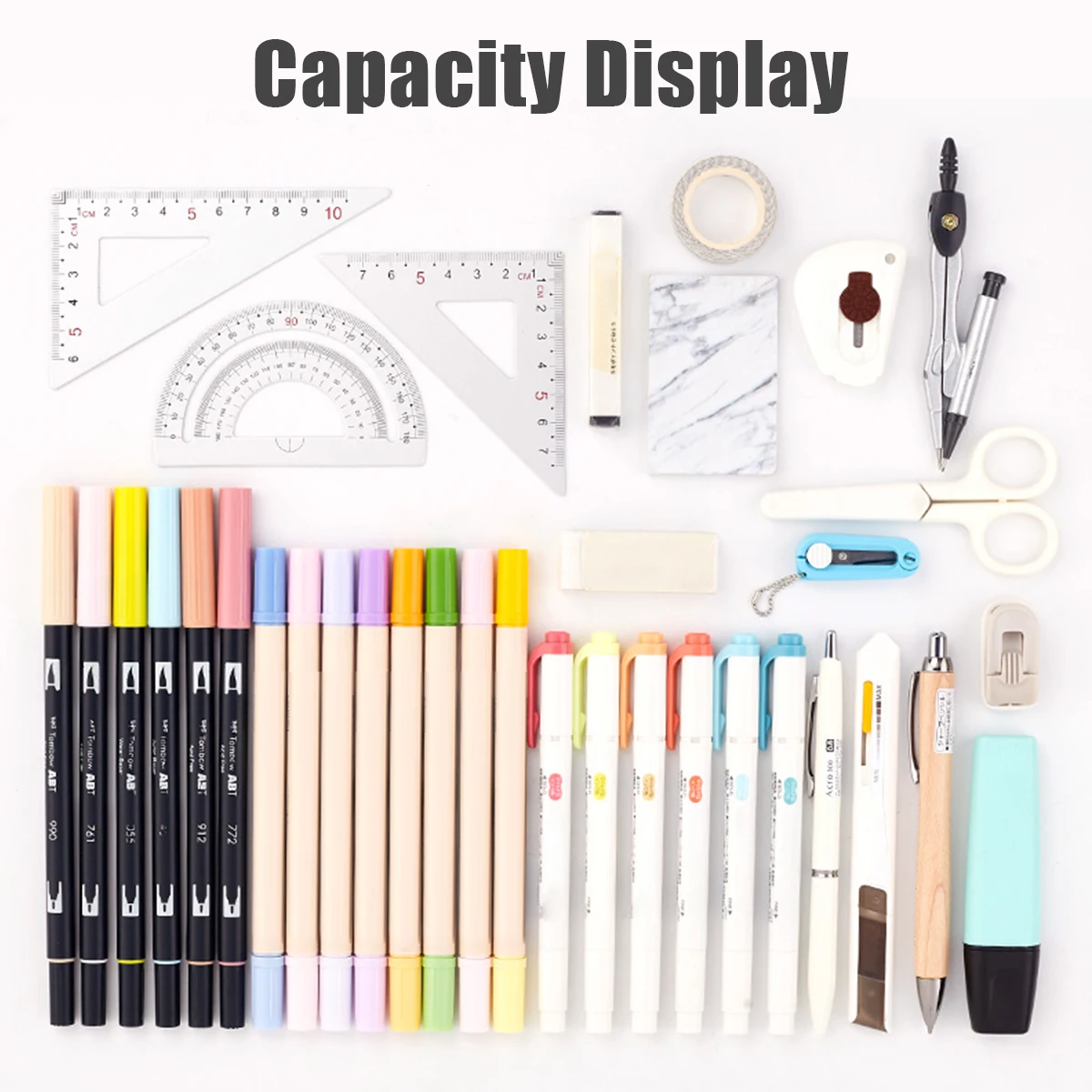 5PCS/1PCS Pencil Case Large Capacity Pen Bag 3 Compartment Pen Pouch Organizer Portable Chlids Stationery Bag Holder with Zipper