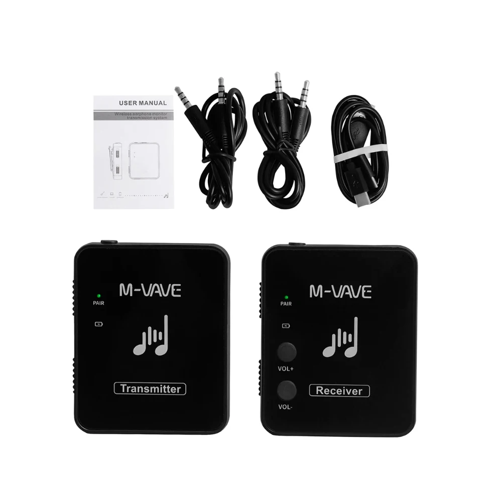 M-VAWE WP-9 Draadloze oortelefoonmonitor 2.4G oplaadbare zenderontvanger met volumeondersteuning Stereo Mono Mute-functie