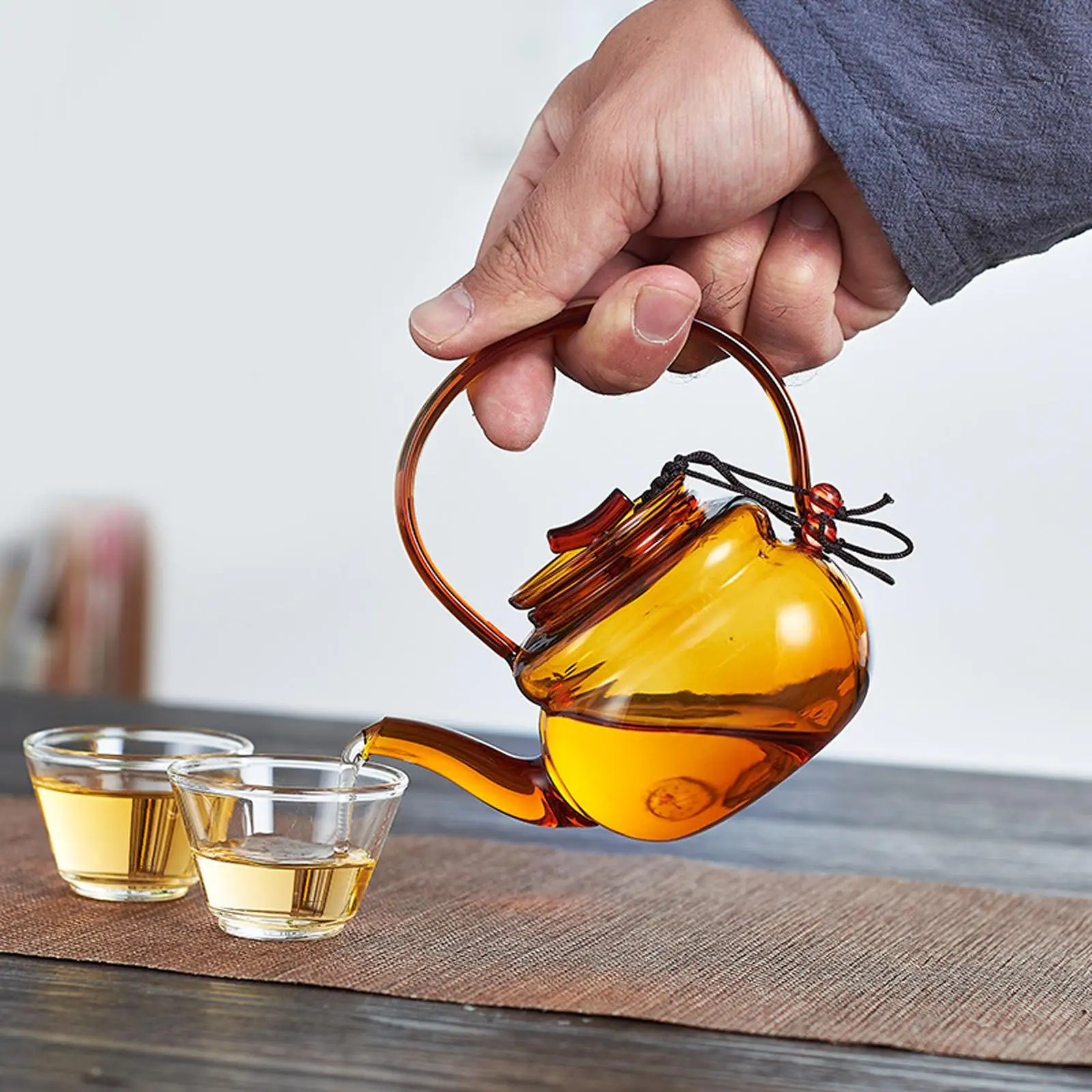 

Borosilicate Glass Chinese Teapot 200ml Kung Fu Teapot for Juice Housewarming Gifts