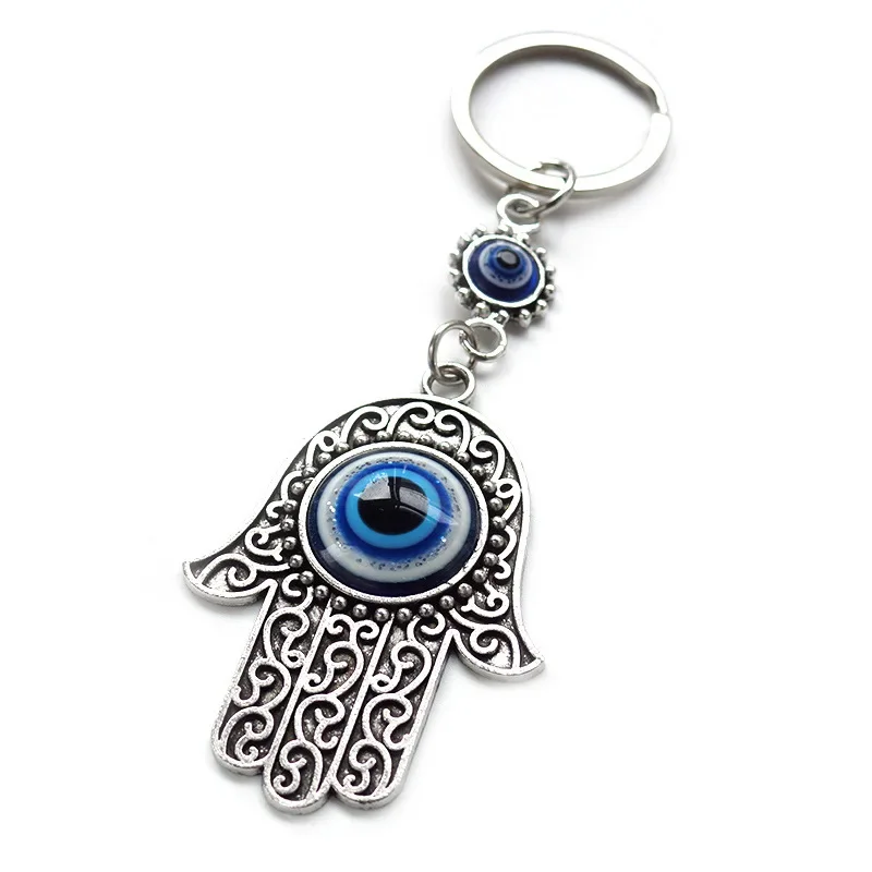 Evil Eye Keychain for Protection, Hamsa Hand Keyring for Bag Car Keys, Turkish Fatima Lucky Eye Gift for Women Men