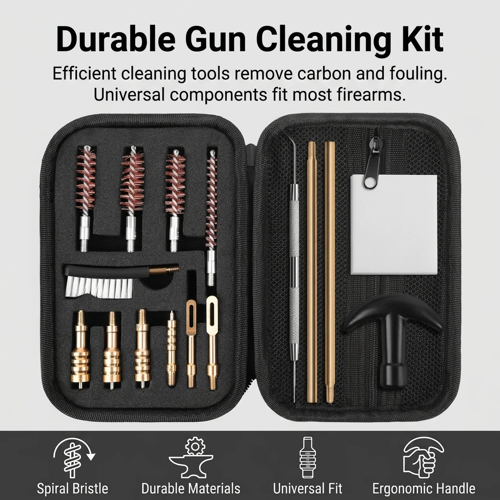 Professional Gun Cleaning Brush Alloy Steel Bore Scrubber for Rifles Pistols Maintenance Tool Kit Durable Long Lasting Gear