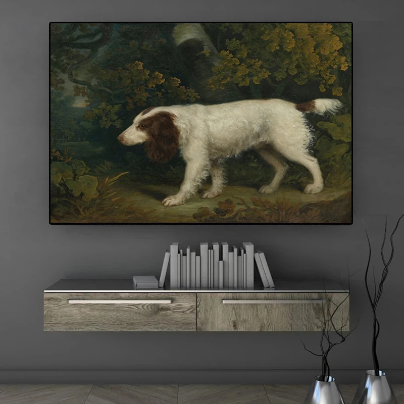 Vintage Dog Portrait Print Poster Setters Foxhound Spaniel Collie Canvas Painting Farmhouse Pet Wall Art Picture Home Decor