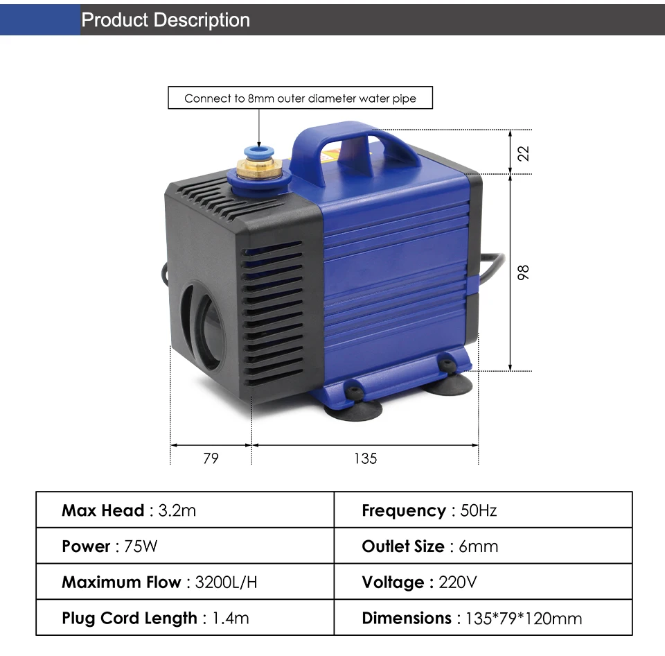 G-Penny 2,2 kW ER20 Bullet Wassergekühlter CNC-Spindelmotor 220V 380V 4 Keramiklager Komplettset VFD-Wechselrichter 80mm Klemmung Wasserpumpe – Detail 12