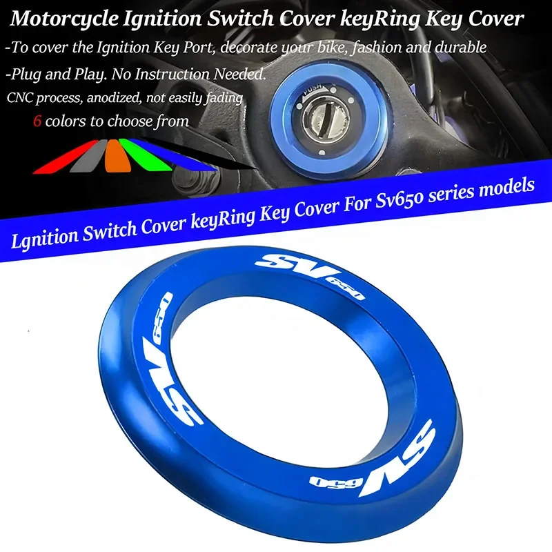 For SV650 SV 650 S 1999-2022 2023 2016 2000 2001 2002 2003 2004 Motorcycle Accessories CNC Ignition Switch Cover Ring Key