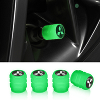 4Pcs Fluorescent Green Car Wheel Tire Valves Caps Luminous Valve Dust Covers For MITSUBISHI Lancer EX Competition Outlander ASX