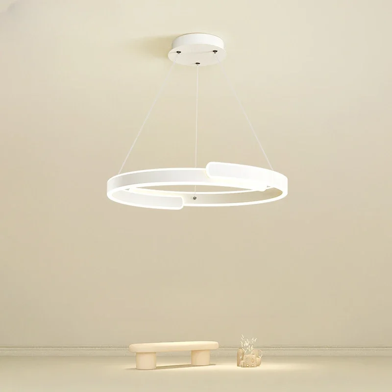 

GHJUYIOL Master bedroom pendant light circular ultra bright minimalist light Nordic minimalist white room light study