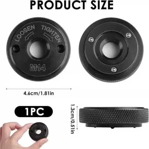 New M14 Thread angle grinder self-locking pressing plate black Quick release Flange Nut Clamping Power Chuck Tools Parts 1PC