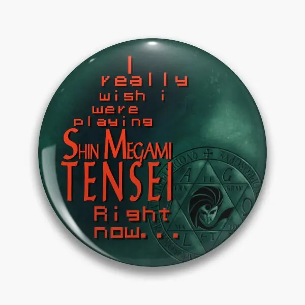 Shin Megami Tensei Id preferir estar jugando botón suave Pin decoración Collar solapa Pin sombrero ropa de Metal lindo insignia regalo de dibujos animados divertido