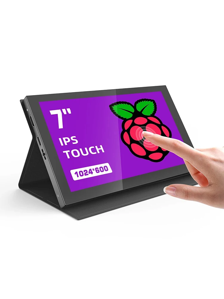 Eyoyo 5-Punkt-Kapazitiv-Touchscreen, 7 Zoll, 1024 × 600, IPS-Display, tragbarer HD-Reisemonitor mit HDMI- und USB-C-Anschluss, externer Zweitbildschirm für Laptop/PC/Smartphones/Raspberry Pi
