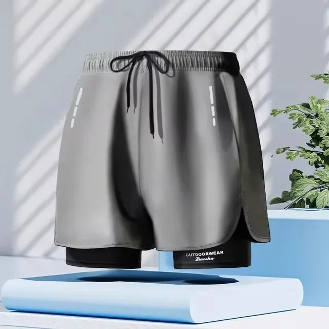 شورت رياضي من Aloe Pants للرجال بطبقتين، سروال سباحة أنيق وسريع الجفاف ومناسب بشكل مريح للشاطئ وحمام السباحة والربيع الساخن!