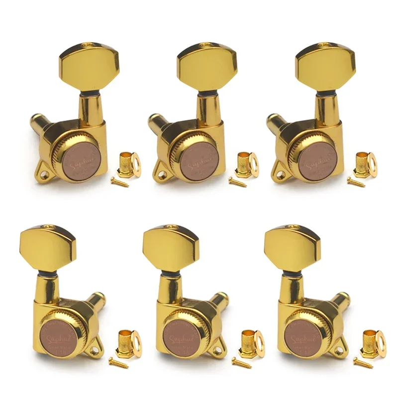 

Guitar Locking Tuners 1:18 Lock String Machine Head with Hexagonal Handle Replacement for Electric Folk Acoustic Guitars