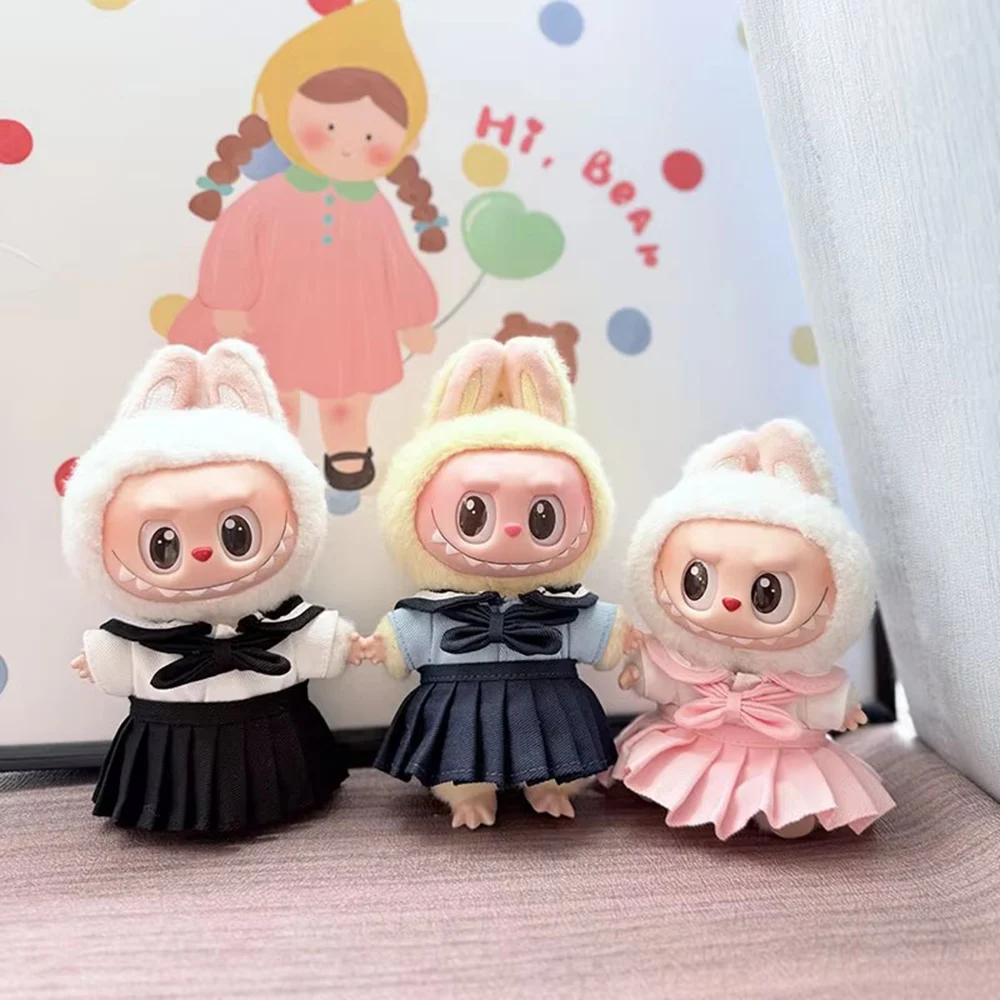 ミニ人形の服衣装アクセサリー Labubu アイドル 10 センチメートル綿人形 JK ドレスセットカレッジスタイルの服衣類ギフト