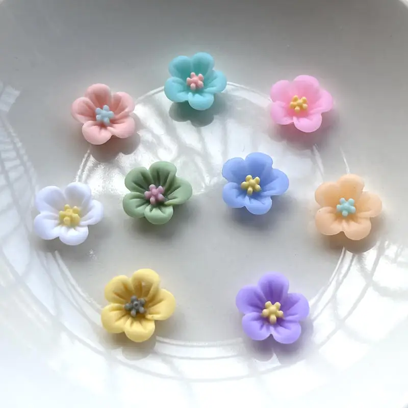 13mm floral resin rhinestone decorative flat back diy earrings/hairpin decorative flower wedding party decoration 50pcs/2000pcs