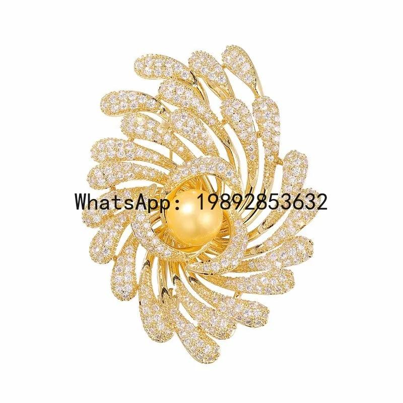 High-end women's vintage pearl brooch - luxury, niche, and sophisticated accessory for blazers and more