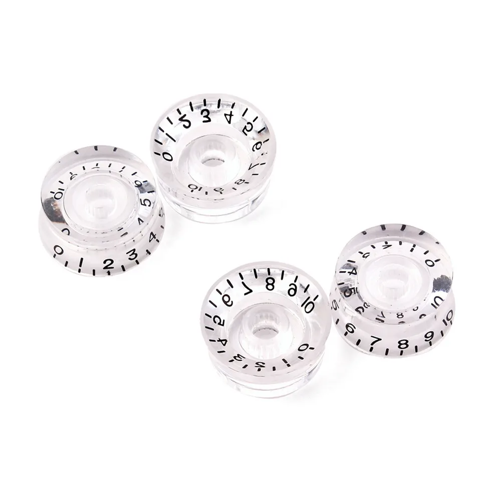 4Pcs Electric Guitar Knobs Volume Tone Control Set Acrylic Rotary Knobs Number Printed for Guitar Parts Replacement Comfortable