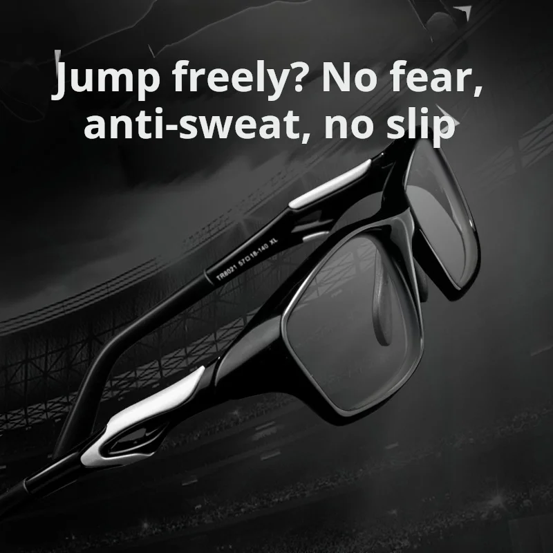 

Xbora New Men's Sports Basketball Football Glasses Frame Sweat-proof Non-slip TR90 Outdoor Big Frame Glasses Frame 8021