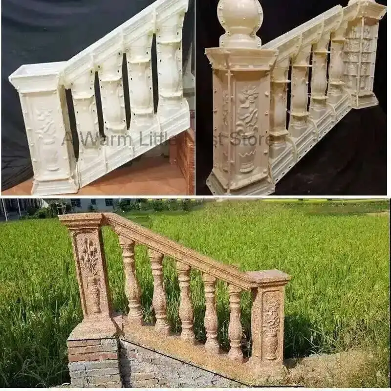 Cement European Stair Handrail Mold Railing Fence Model Cast-in-place Roman Pillar Villa Outdoor Slope Corner Building Mold Z