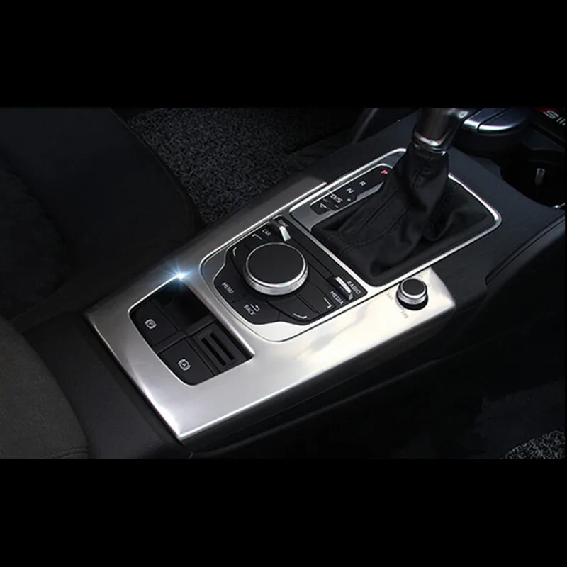 Stainless Steel Center Consoel Gear Shift Cover Trim For Audi A3 8V 2013-2018 Car Door Audio Speaker Frame Decoration Decals