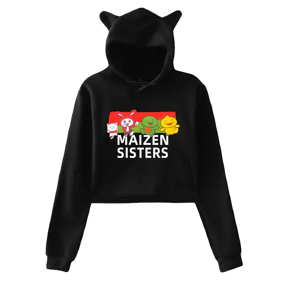 JJ Mikey Maizen Sister Merch Cat Cropped Hoodies Women/Girl Hooded Crop Tops Loose Sweatshirt Maizen Hooded