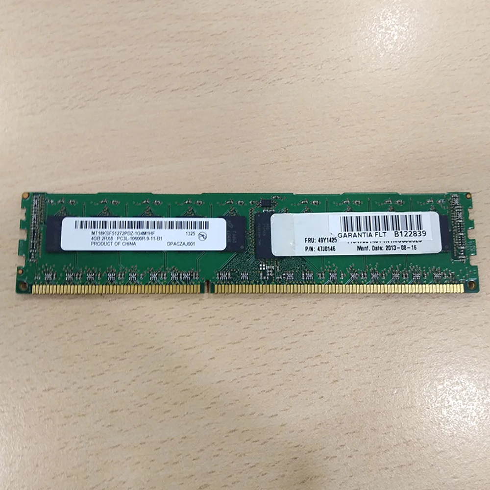 1 Uds memoria de servidor para IBM RAM X3200 X3250 M3 3850 X5/4 X3950 X5 49Y1407 49Y1425 47J0146 4GB 2RX8 DDR3 1333 REG