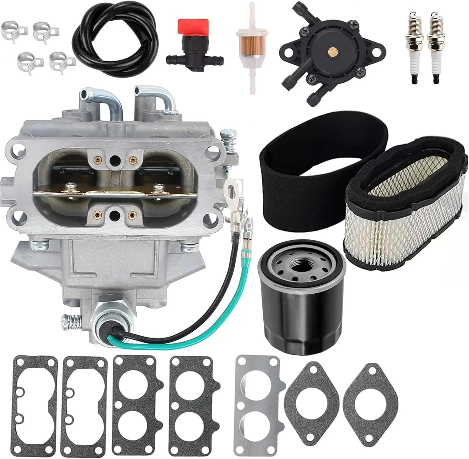 Carburador para tractor John Deere 335, cortadora Quik-Trak 647, ZTRAK 717A, motor KAWASAKI. Incluye filtro de aire, filtro de aceite y bomba de combustible.