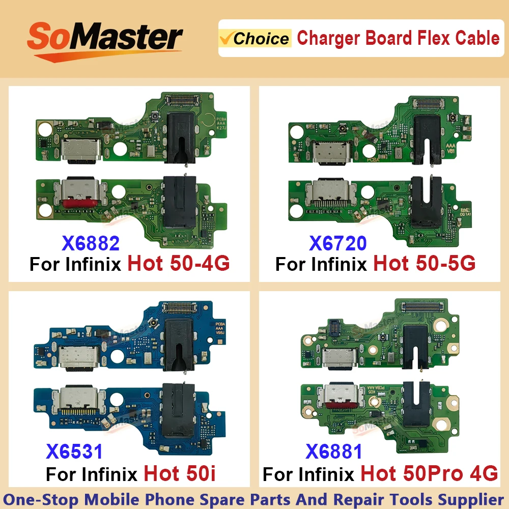 USB Charging Dock Board For INFINIX Hot 50 5G PRO 50i 4G X6882 X6720 X6531 X6881 Charger Port Connector Flex Cable Repair Parts