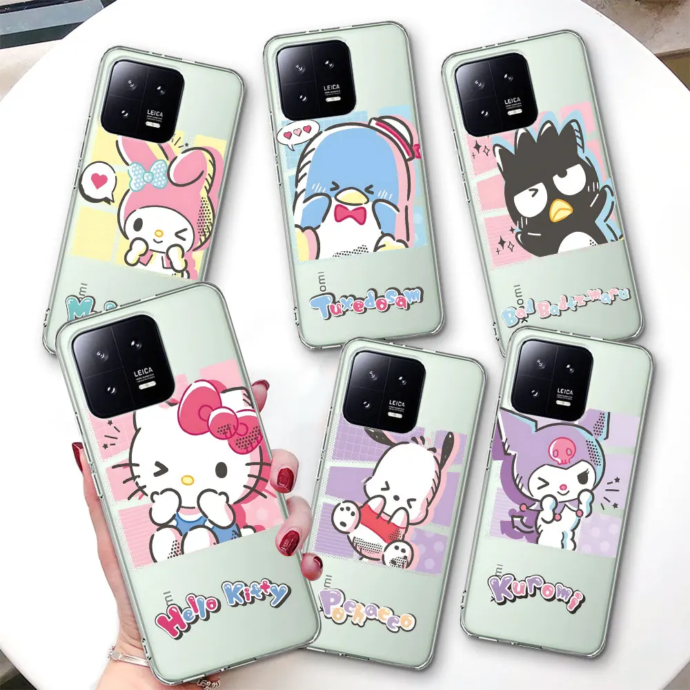 

Милый чехол Hello Kitty Pochacco для Xiaomi Mi 15 Ultra 14 11 Lite 5G NE 14T 13 15T 10T Pro 12 Lite 10, прозрачный чехол из ТПУ для телефона