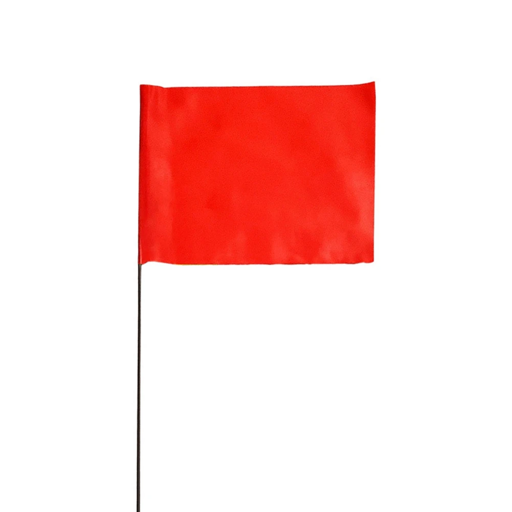A67P-100Pcs Red Marking Flag PVC Waterproof And Lightfast For Small Yard Markers Garden Survey Irrigation Landscape Flags
