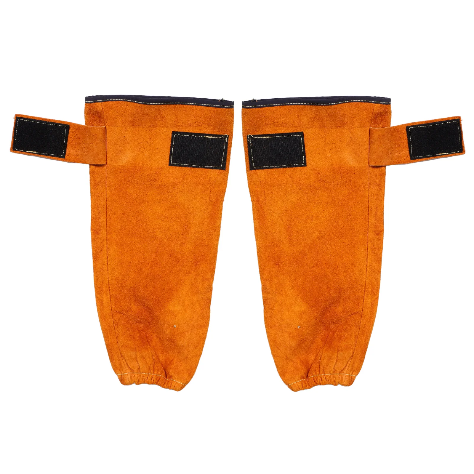

1 Pair Cowhide Welding Sleeves Flame Resistant High Temperature Heat Protection Arm Guards Elastic Cuffs Comfortable Unisex