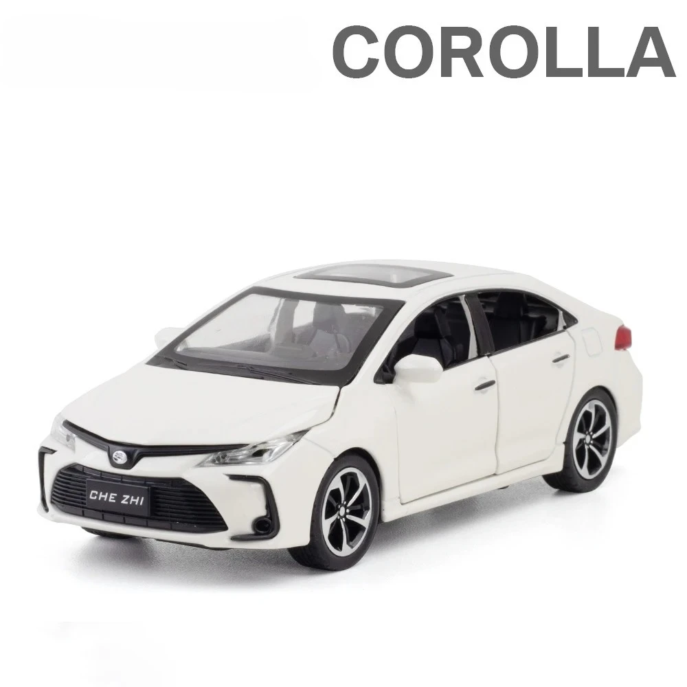 1:32 Corolla Hybrid Alloy Car Diecasts Toy Vehicles Car Model Sound and light Pull back Car Toys For Kids Gifts