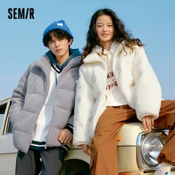 Semir Cotton Coat Men Loose Thick Imitation Sherpa Stand Collar Oversize Trendy 2023 Winter New Coat