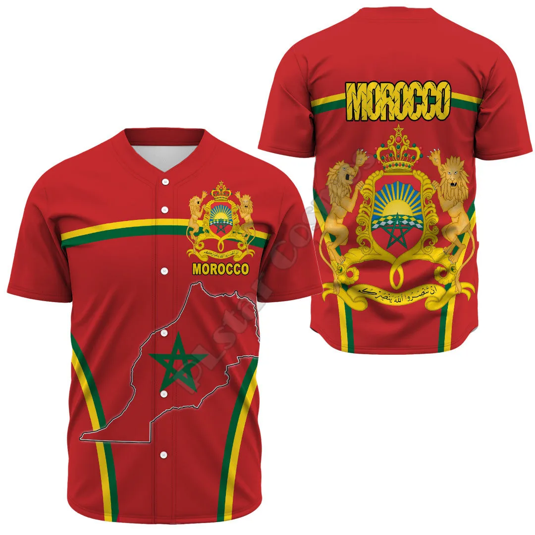 Nigeria/Morocco/Niger/Oromo/Nambia Active Baseball Jersey Baseball Shirt 3D Printed Men Shirt Casual Shirts hip hop Tops