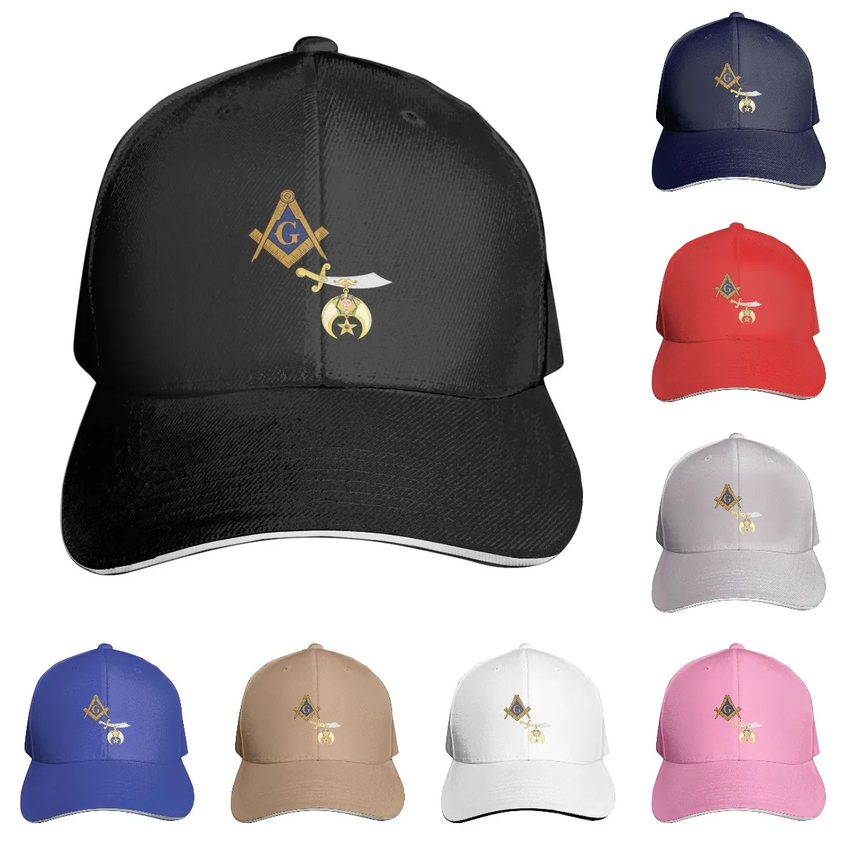 Mason Shriner Split Masonic Shrine Noble Gifts Gray Classic Hat Men Women Baseball Cap Dad Hat Adjustable Plain Cap