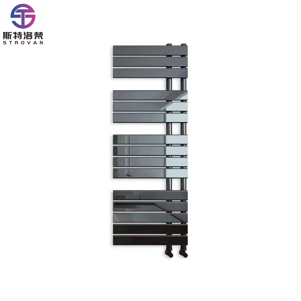 

Luxury 1200*550mm Black Nickel Heated Towel Rail Modern Hotel Apartment Bathroom Towel Rack with Heater Feature