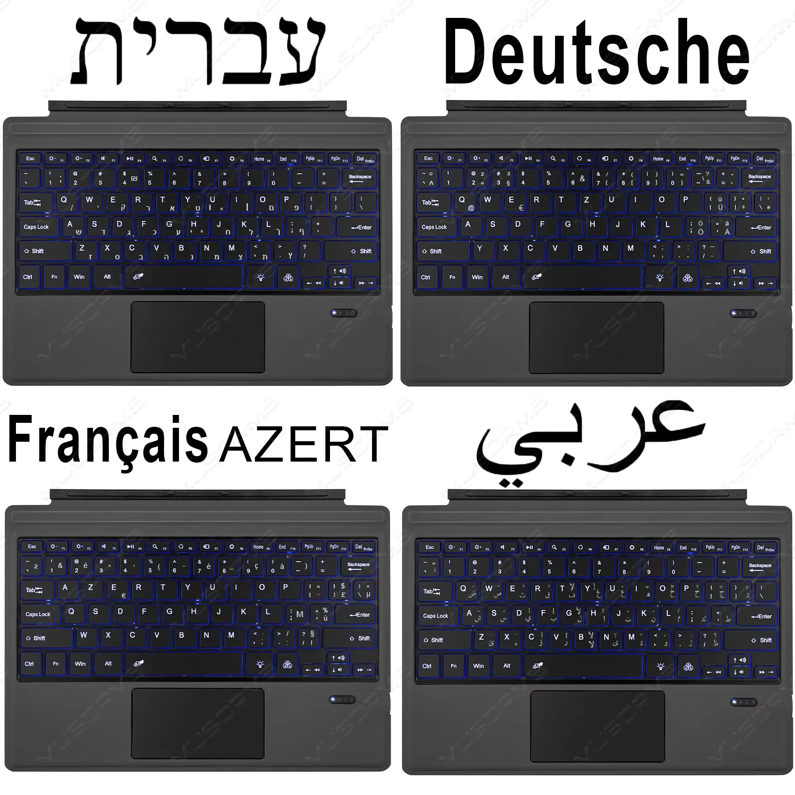 For Microsoft Surface Pro 8 9 10 11 X 13.0-inch Keyboard for Surface Pro 3 4 5 6 7 12.3 Slim Backlit Trackpad Magnetic Keyboard