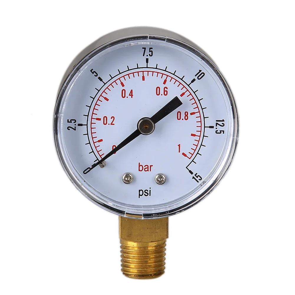 

Low Pressure Gauge for Fuel Air Hydraulic 50mm 0/15 PSI 0/1 Bar 1/4 BSPT