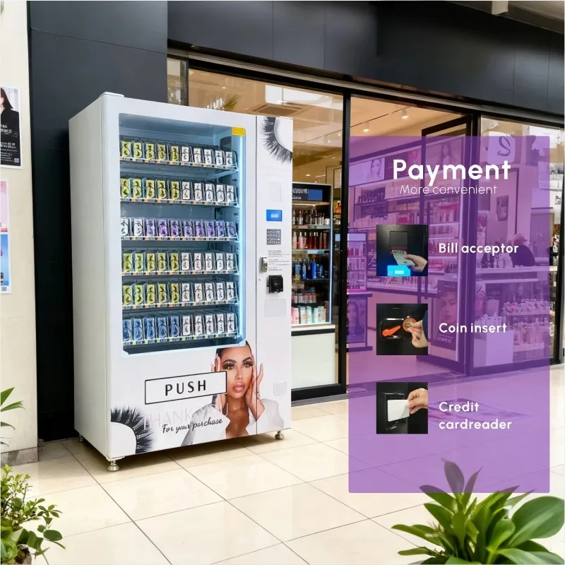 Beauty Vending Machine Cosmetics Vending Machine Makeup Retail Lip Gloss Eyeliner Lashes Smart Customized