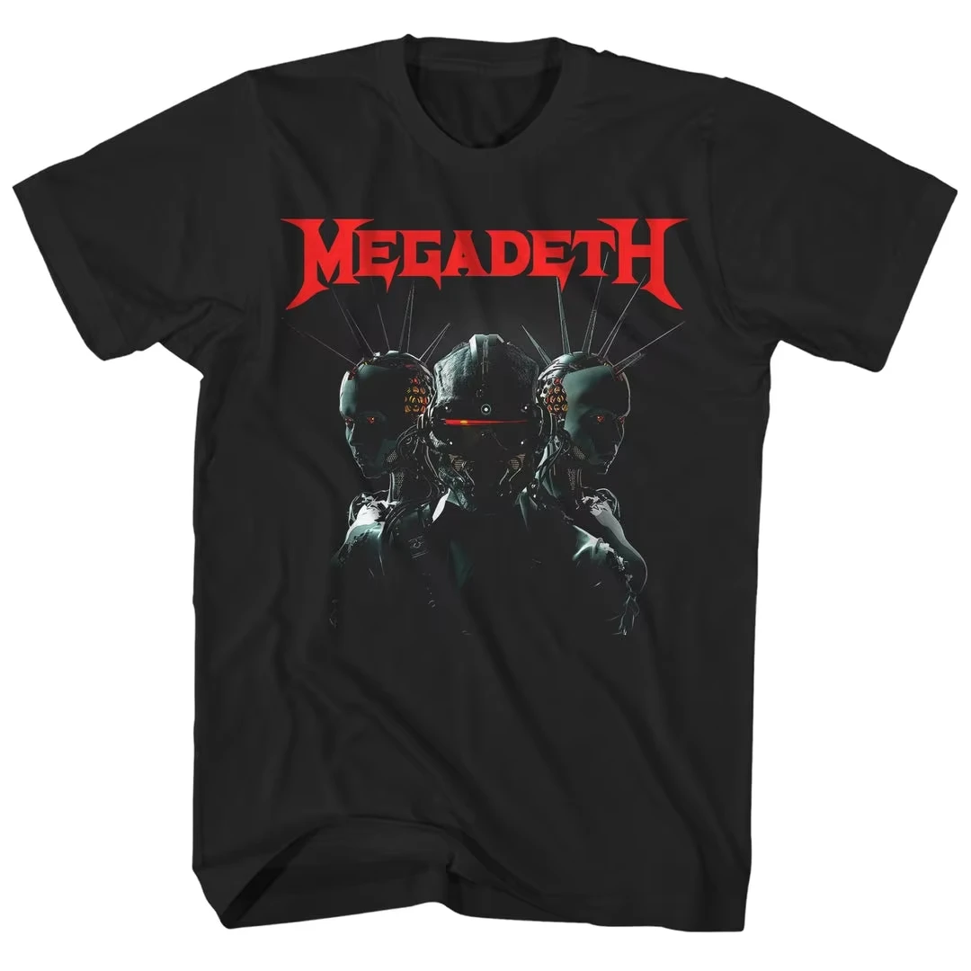 

2025 Summer New Cotton Megadeth Megadeth Band Heavy Metal Rock Punk Oversize Loose Cotton American Top Men's and Women's T-shirt