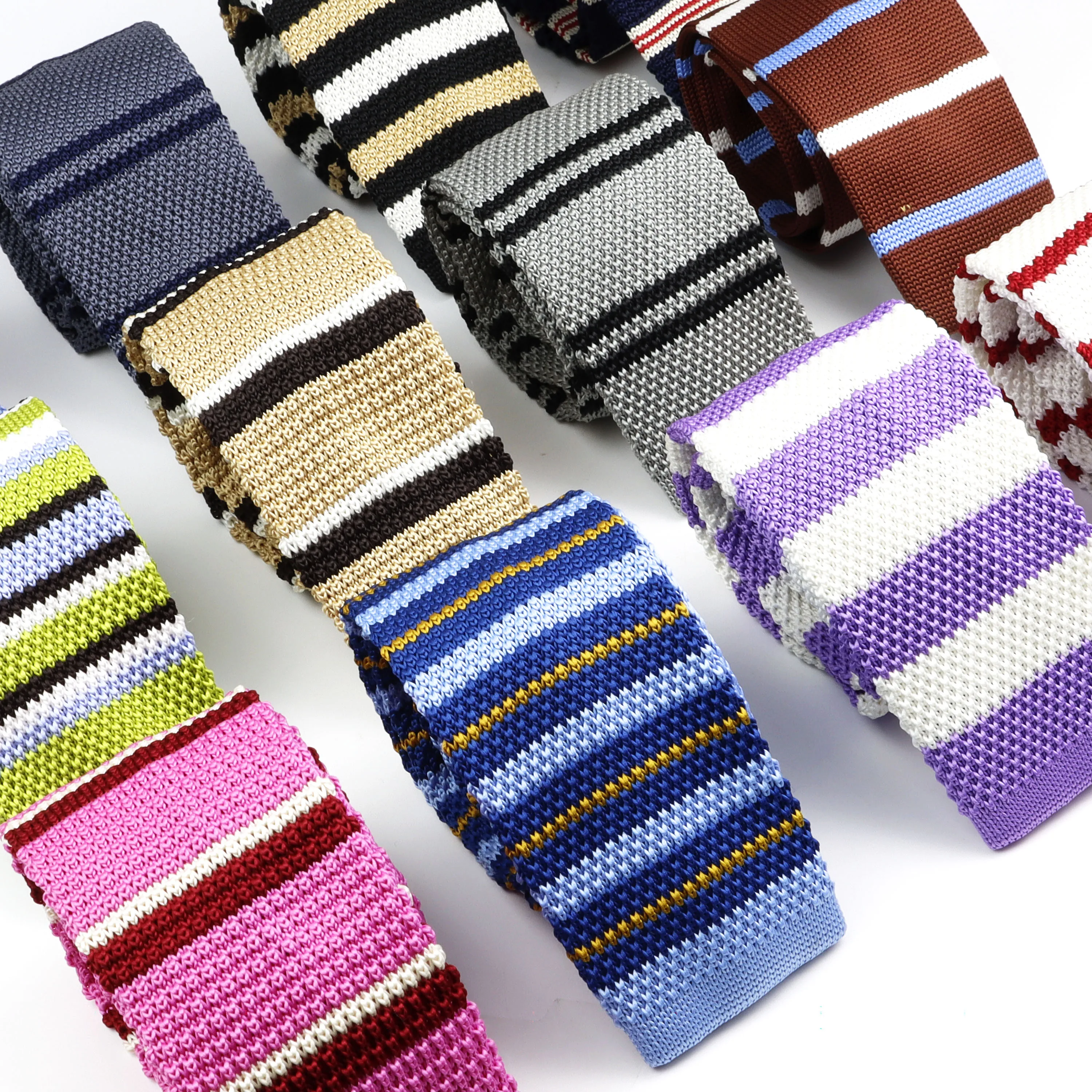 

Мужской полосатый вязаный тонкий галстук, новая мода для отдыха, классический изумрудно-зеленый, розовый вязаный галстук, обычный тканый галстук, узкие галстуки