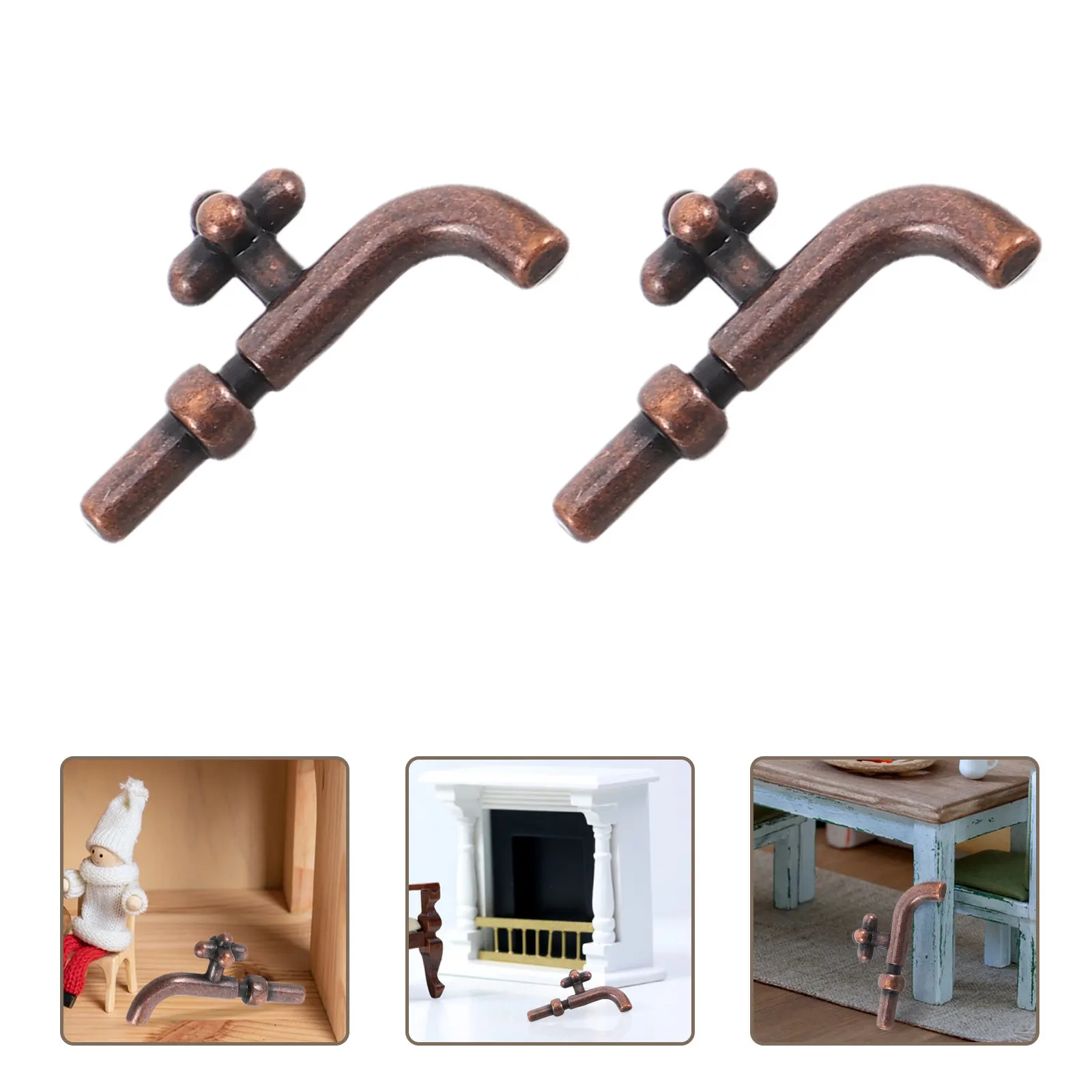 

10 шт. миниатюрных смесителей для кукольного домика: реалистичный дизайн для кухни и ванной комнаты, для создания сцен своими руками, для маломасштабных моделей домов