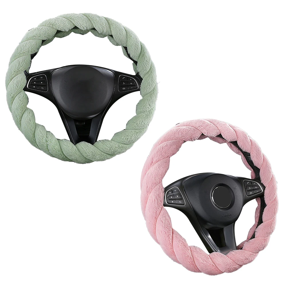 Enhance Your Car Interior with our Standard 15 Inch Size Twisted Steering Wheel Cover Luxurious and Comfortable view 5