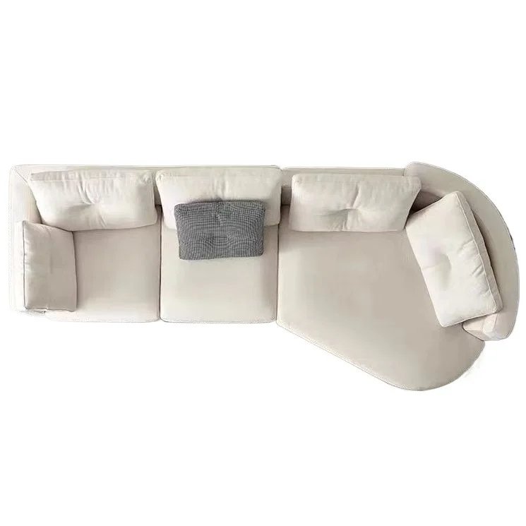 

Nordic fabric sofa set, Italian modern style wooden leg sofa, three-seat reclining combination sofa, soft and environmentally