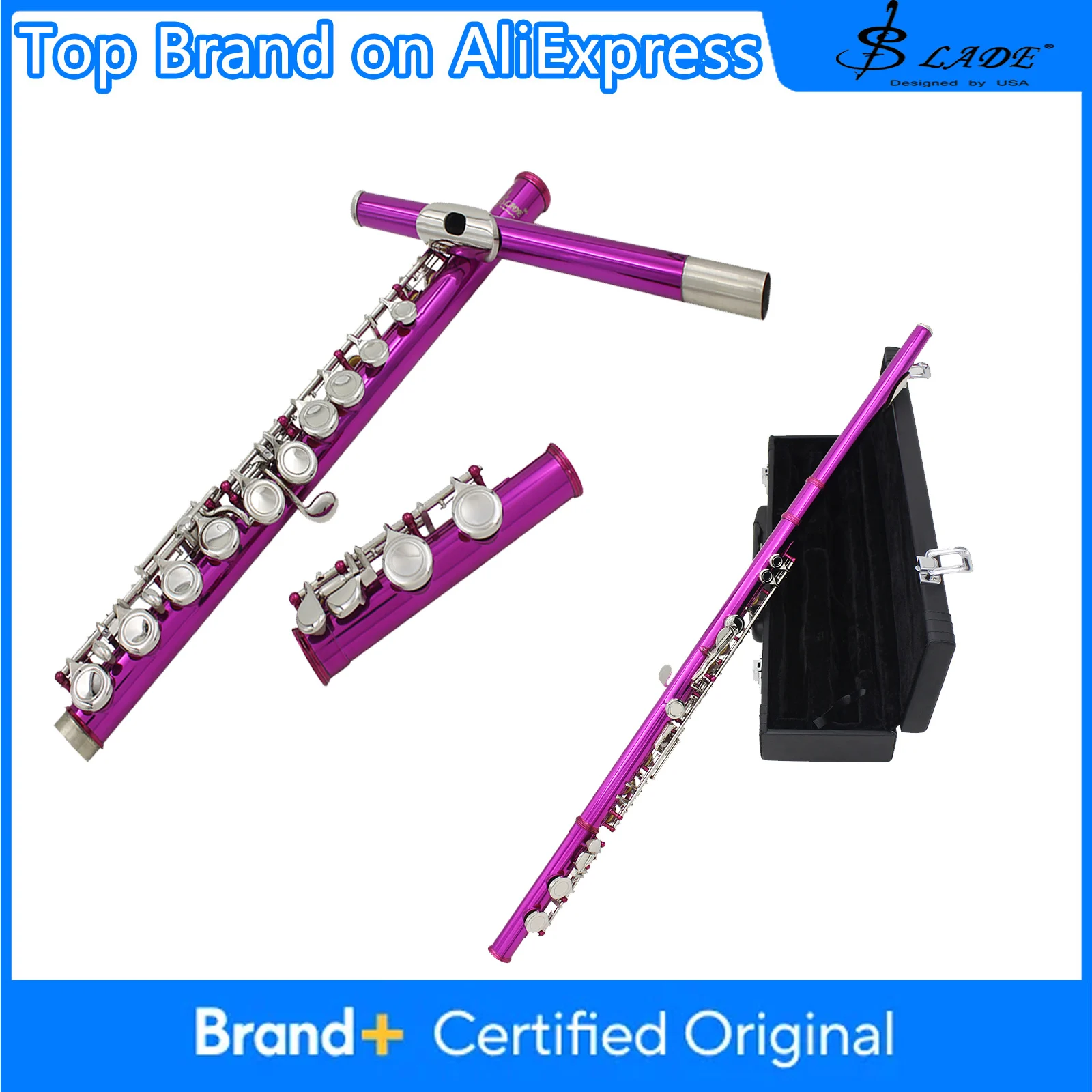 

16-флейта с закрытыми отверстиями, подъем C-ключа, красная флейта с электронным ключом, профессиональные деревянные духовые инструменты, поперечная флейта для концертных выступлений