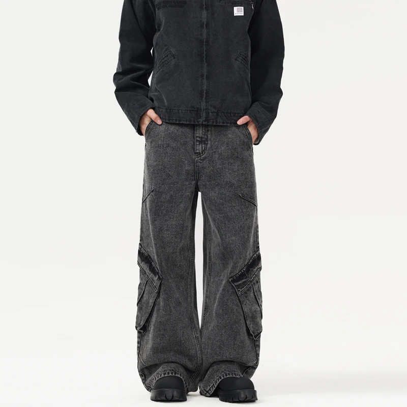 

Wide Legs Jeans Trousers Male Fashion Baggy Denim Pants Men's Hip Hop Harajuku Casual Jeans Oversize Cargo Y2K Streetwear