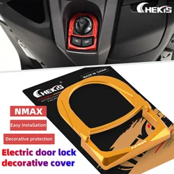 Chekis Is Suitable for 2020~2024Yamaha Nmax155 /Nmax125/160 Modified Accessories Electric Door Lock Decorative Cover Aluminum Alloy Switch Protective Cover Electric Door Metal Outer Cover