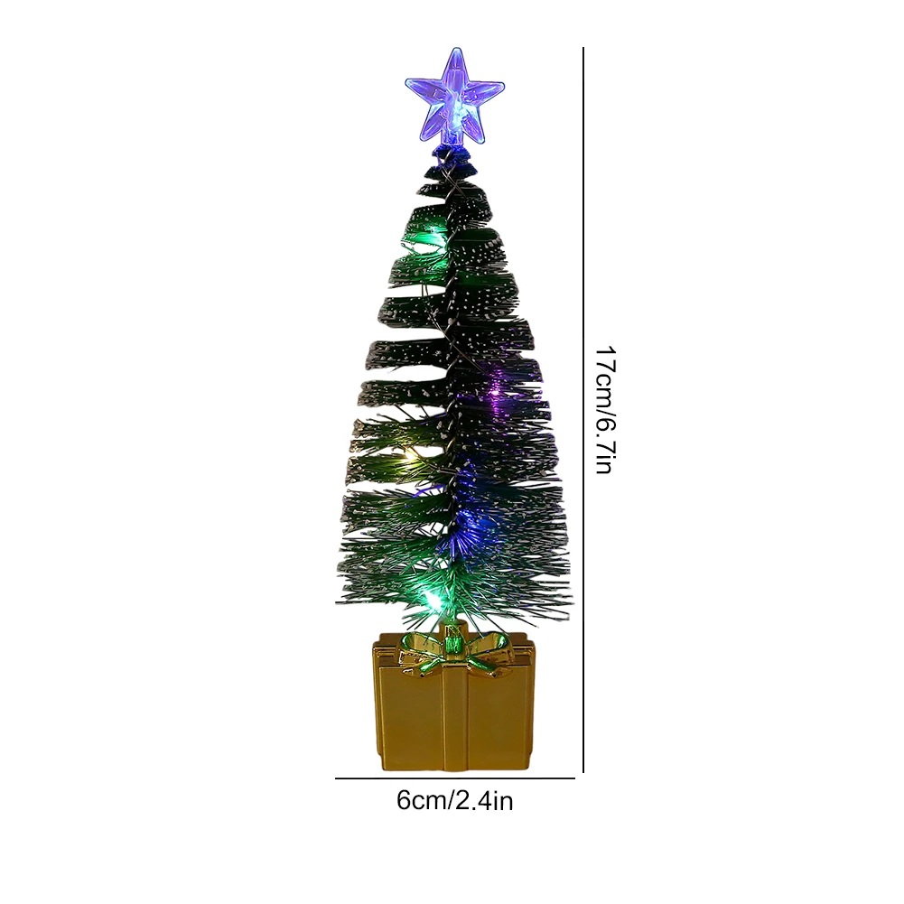 Kerstboom Beeld Licht Kerstboom Miniatuur Decoratieve Kerstboom Desktop Ornamenten Creatieve Kerstfeest Gunsten