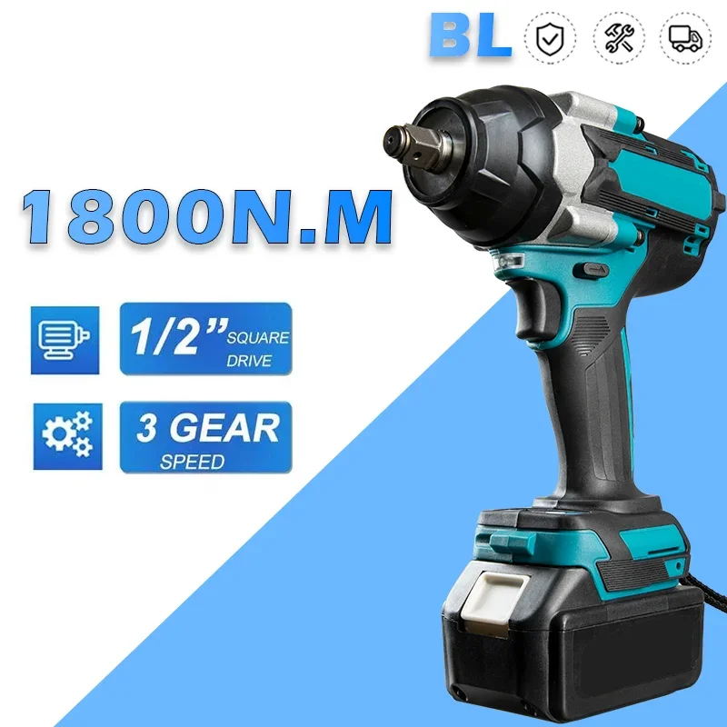 

1/2 inch high torque electric wrench brushless motor 1800 N.M high torque electric impact wrench [can use Makita battery]